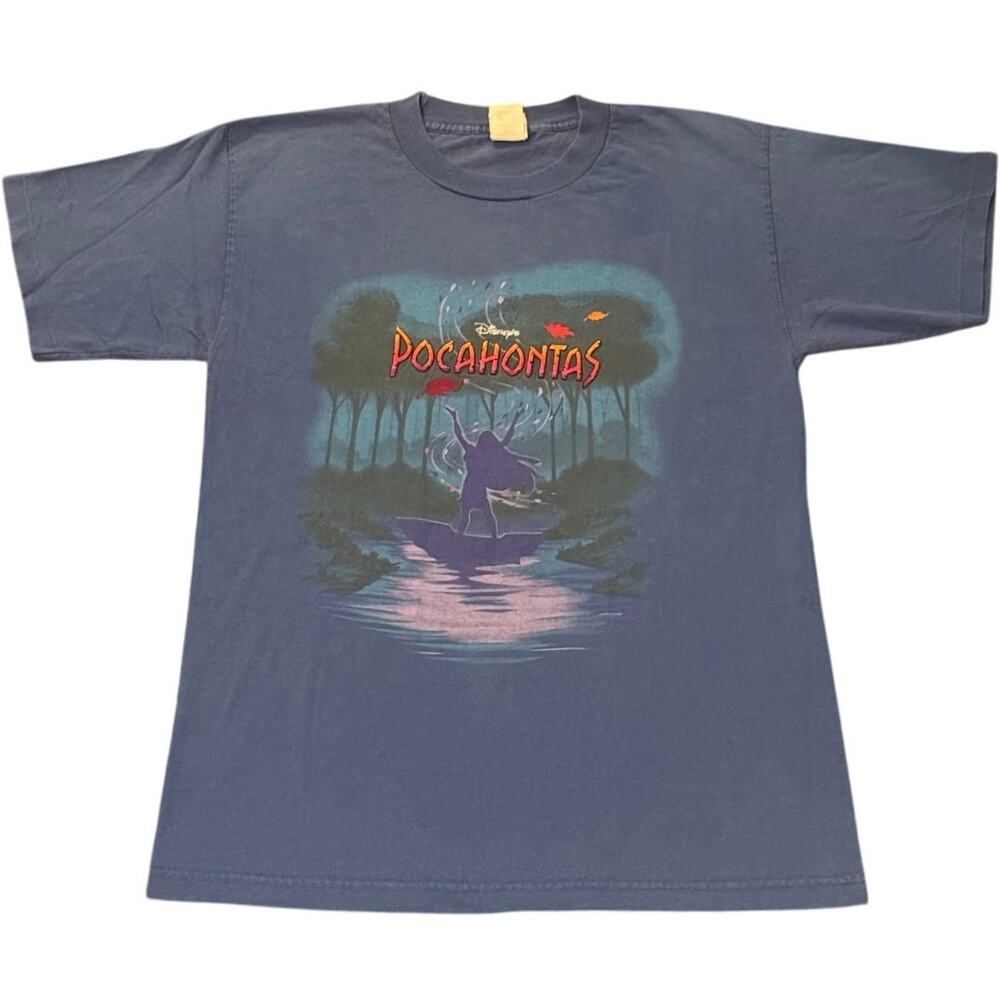 Vintage 90s Pocahontas Disney Movie Promo Single Stitch Embroidered Shirt Medium